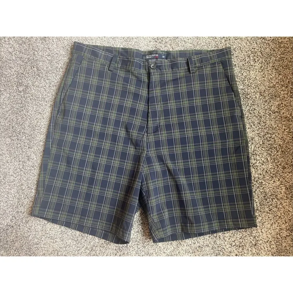 Chaps Golf 78 Men’s Athletic Golfing Shorts Plaid Size 38